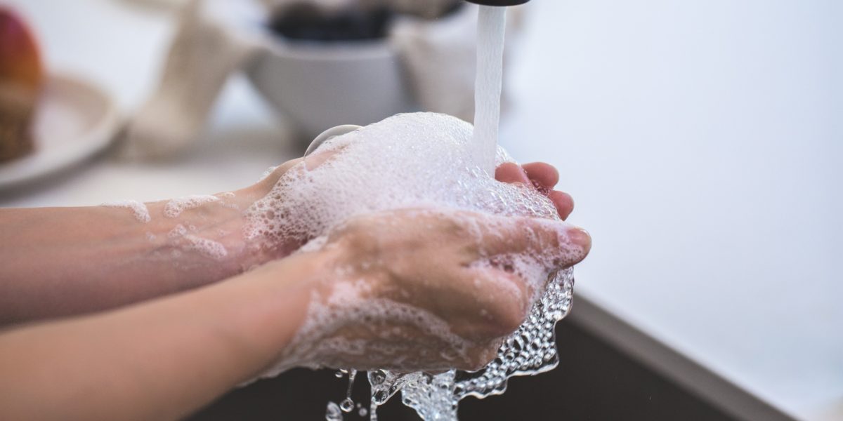 photo of hand washing